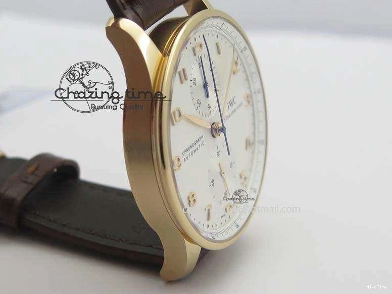 MIROTIME 0418 Portuguese Chrono RG IW371480 ZF 1:1 Best Edition White Dial On Brown Leather Strap A7750 V HighPerformance 7266